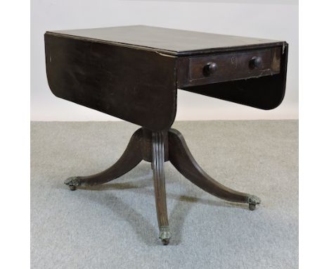 A Regency mahogany sofa table, on a splayed base, 92cm