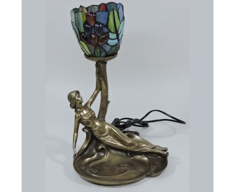 A Tiffany style figural table lamp, 39cm tall