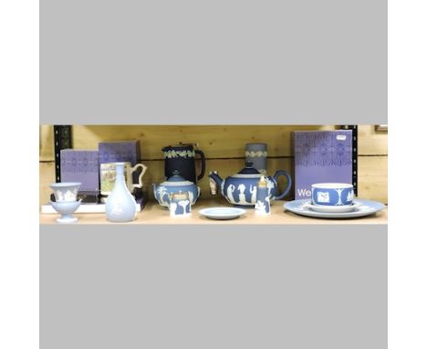A collection of Wedgwood Jasperware, to include a jug and teapot, some boxed