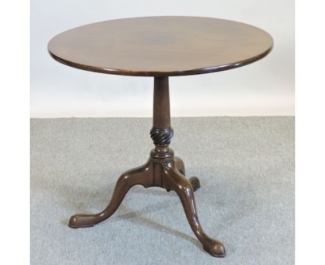 A George III mahogany tilt top occasional table, on a tripod base, 75cm