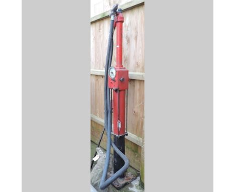 A 1930's CH1 type vintage petrol pump, 180cm tall, together with an oil pump marked Shell Mex BP