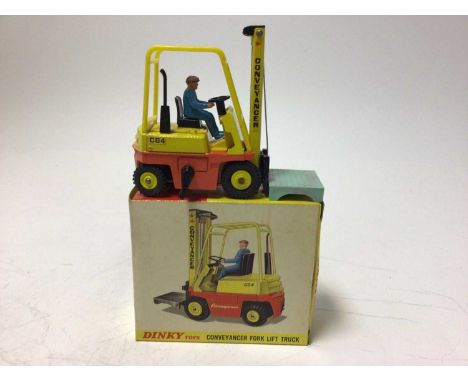 Dinky Aveling-Barford diesel roller No. 279, Muir-Hill 2/wl loader No. 437 plus Conveyancer fork lift truck No. 404 all boxed