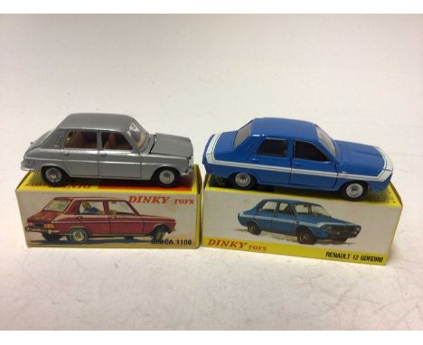 Dinky French Issue Renault 12 Gordini No 1424G, Simca 1100 No 1407, both boxed (2)