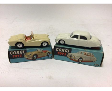 Corgi Jaguar 2.4 litre Saloon No.208 &amp; Triumph TR2 Sports Car No.301, both boxed (2)