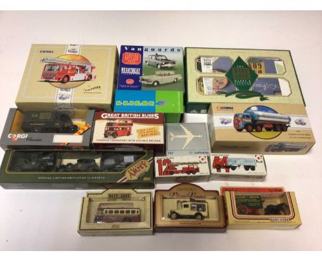 Diecast boxed selection of various manufacturers including Corgi, Dinky, Vanguards, Burago etc (QTY)