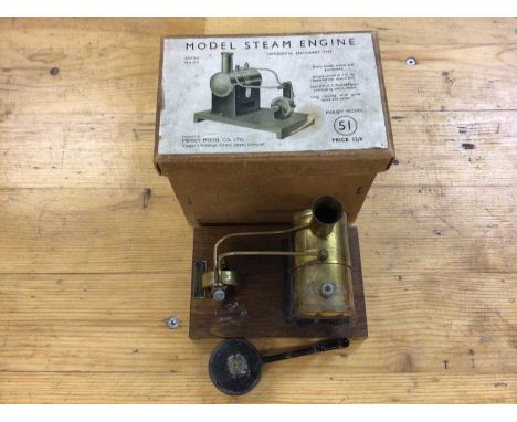 Model steam engine, boxed, tug boat and toy soldiers