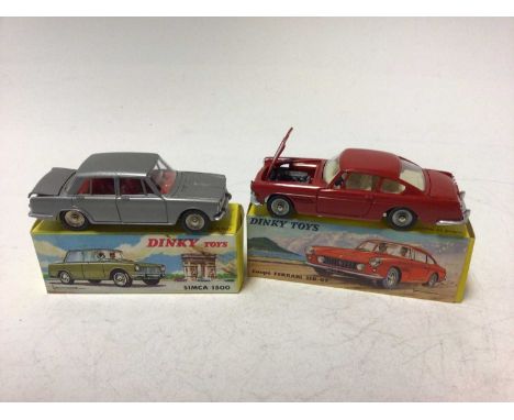 Dinky French Issue Simca 1500 No 523, Coupe Ferrari 250 GT No 515, both boxed (2)