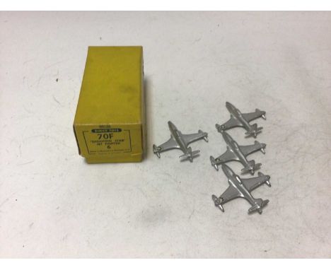 Dinky Shooting Star Jet Fighter No 70F, in original Trade Box of 6 but with only 4 aircraft models