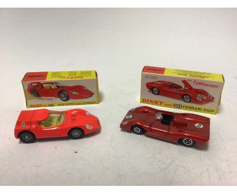 Dinky Matra 630 No 200, Ferrari 312P No 203, Alfa Romeo O.S.I Scarabeo No217, Opal Commodore No 179, all boxed (4)