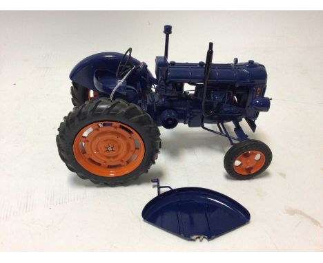 Fordson Tractor 1:12 large model hand built by Mike Karslake blue &amp; orange livery with label underneath