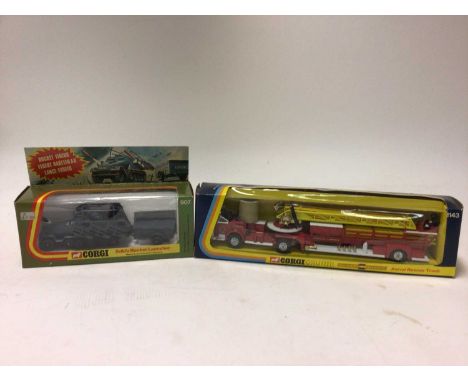 Corgi Major Aerial Rescue Truck No.1143 &amp; SdKfZ Rocket Launcher No.907, both boxed (2)