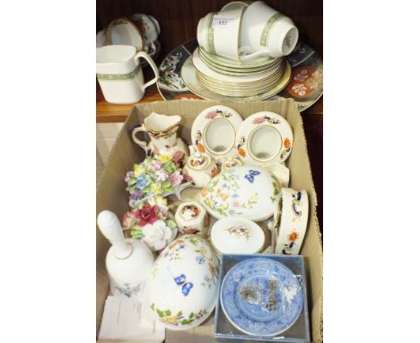 Eight items of Masons 'Mandalay' decorated miniature ceramic tableware, two Aynsley 'Cottage Garden' egg shape pots and cover