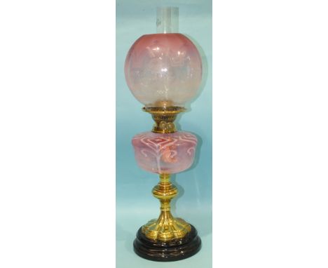 10374-VI Large Pink Hurricane Lamp