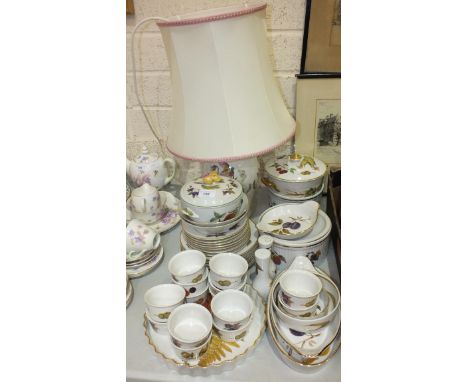 Approximately forty pieces of Royal Worcester 'Evesham' dinner and table ware, including a table lamp, and other ceramics. 