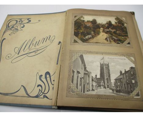 An album of vintage postcards