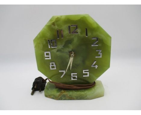A vintage Art Deco Metamec onyx clock