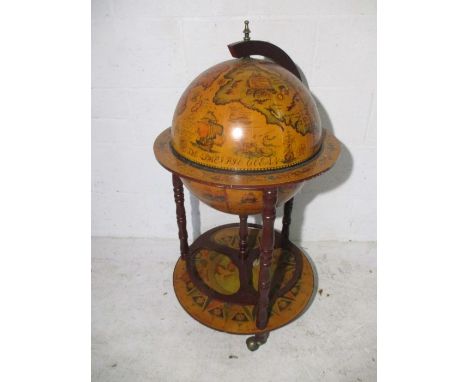 A retro drinks cabinet in the form of a terrestrial globe
