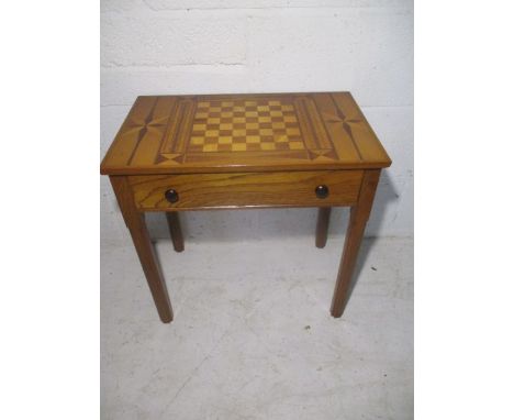 A vintage wooden games table.