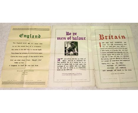Three 1940's war themed vintage posters 