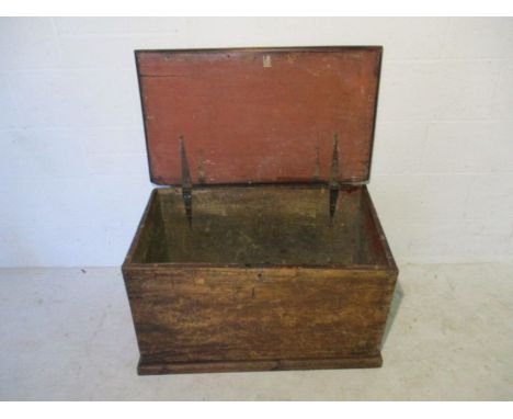An antique wooden trunk
