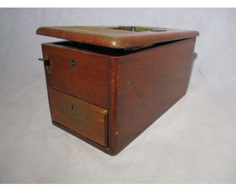 An early 20th century O`Briens (Liverpool) mahogany self closing counter top shop till.