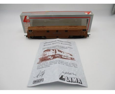 A boxed Lima Models OO gauge limited edition British Railways Class 52 D1015 "Western Champion" locomotive in golden ochre. P