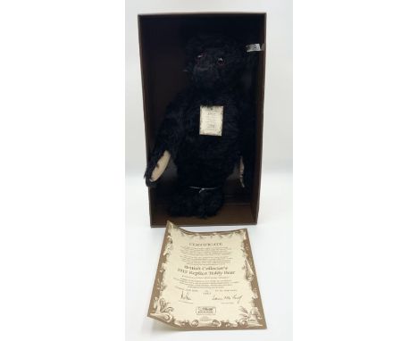 Steiff mohair British Collector`s 1912 replica teddy bear, Limited Edition of 3000 pieces, complete in box with certificate.