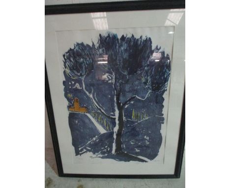 A large lithograph by A Southall '89 signed in pencil - "T P for Liz"