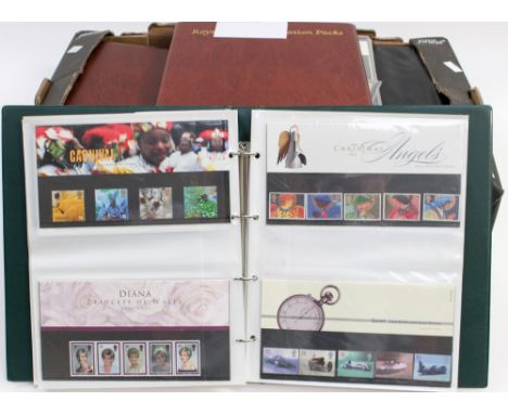A collection of stamps and albums including first day covers, presentation packs etc...(1 box)