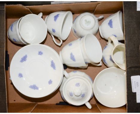 A six place set of Adderley Blue Chelsea tea set