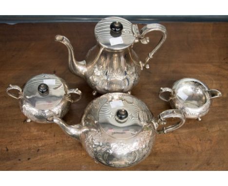 A 19th Century silver plated four piece tea service 