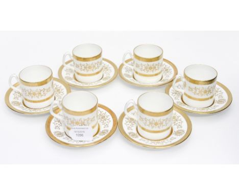 Six Coalport 'Lady Anne' coffee cans and saucers 