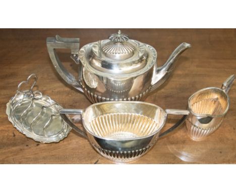 Walker & Hall plated tea set and toast rack