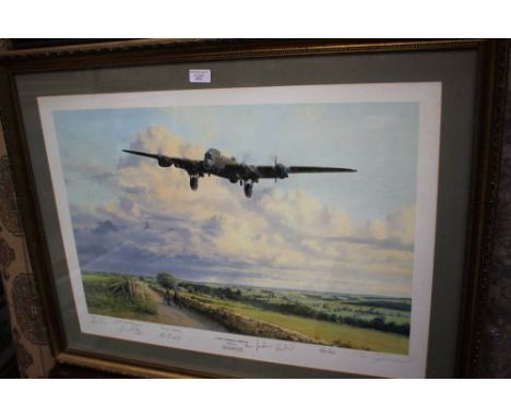 A Robert Taylor signed print, Early Morning Arrival, signed by all crew 