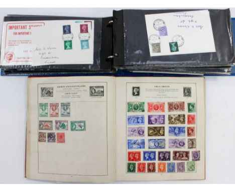 Blue Pelham First Day Cover Album containing 1970s covers plus Red Strand Album containing Mint and used Worldwide collection