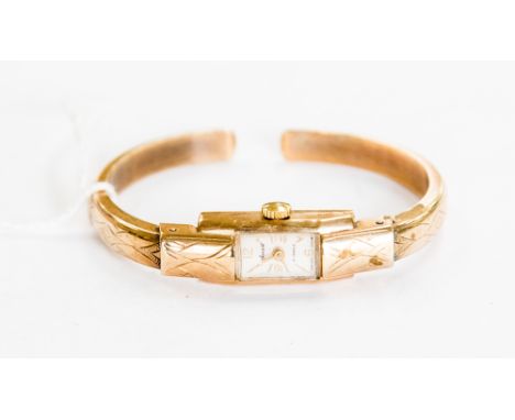 A ladies 9ct. gold Accurist bangle wrist watch 1950s, total gross weight approximately 13.9 grams