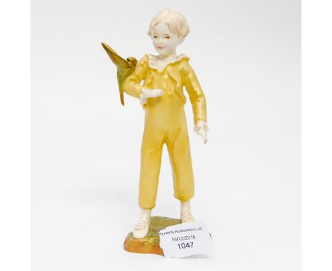A Royal Worcester figure Parakeet, 3087 gilded finish 