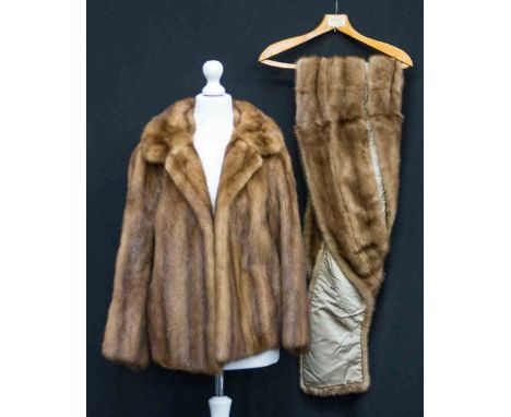 Mink BHMA late property of Lady Ashworth Harrods jacket, with stole (2) 