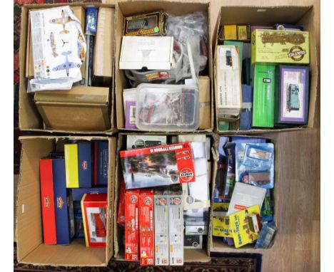 Model railway kits, Hornby LMS 42513, Bachmann, Oxford Military scale model vehicles, Airfix, plus model toy cars (6 boxes)