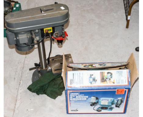 Draper bench grinder and a pillar drill