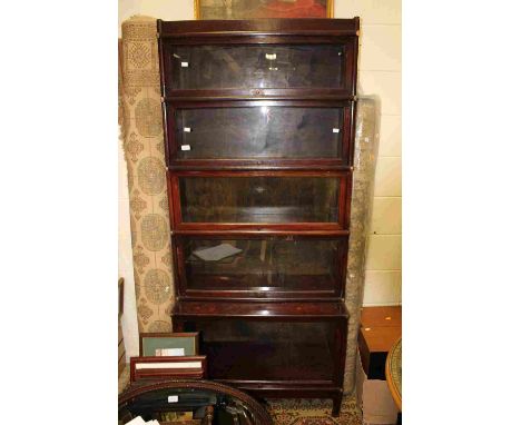 A Globe Wernicke oak five tier stacking bookcase