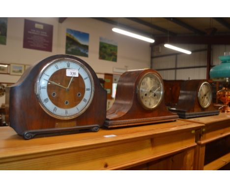 Three various mantel clocks