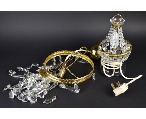 A Small Drop Chandelier together with Similar Table Lamp