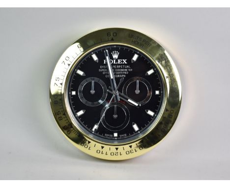 A New and Unused Rolex Dealer Display Clock for Oyster Perpetual Superlative Chronograph, 34cms Diameter