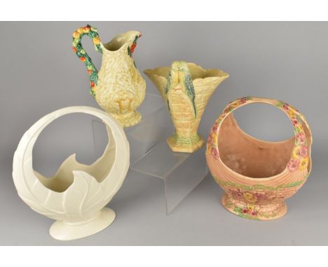 A Collection of Early/Mid 20th Century Ceramics to Comprise Clarice Cliff Harvest Jug, Sylvac Basket, Kensington Ware Budgeri