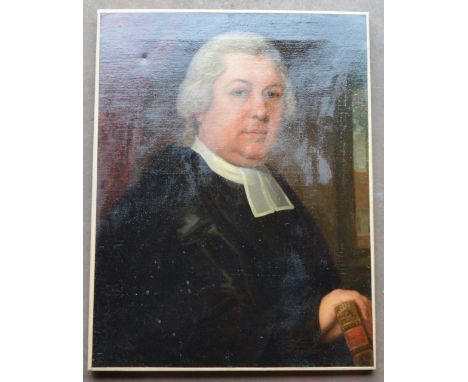 A 19th century oil on canvas portrait believed to be depicting Rev. John Cartwright. Signed "T. Philips R.S.A". Some restorat