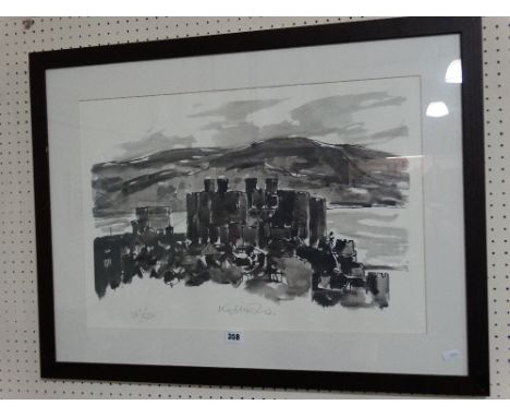 Kyffin Williams A Limited Edition Print Of Caernarfon Castle, Signed And Numbered In Pencil