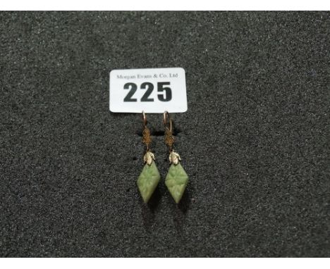 A Pair Of Jade Stone Earrings