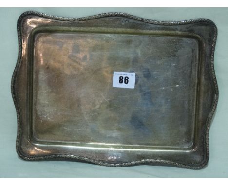 A Silver Dressing Table Tray With Shaped Border, Sheffield 1919