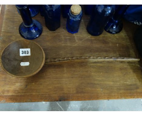 A European Treen Ware Broth Ladle